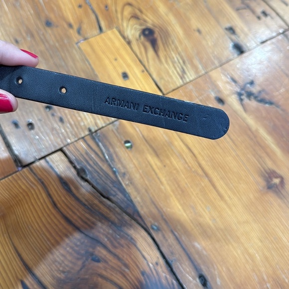 Armani Exchange brown and blue reversible belt with gold hardware belt - Picture 4 of 6